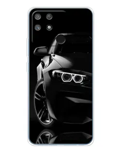Чехол для Realme NARZO 80 Lite 4G с картинкой «Черная BMW — профиль»