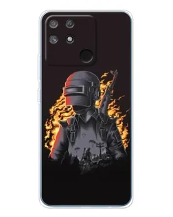 Чехол для Realme NARZO 80 Lite 4G с картинкой «PUBG — огненный силуэт»