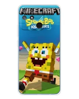 Чехол для Realme NARZO 80 Lite 4G с картинкой «Губка Боб Minecraft»