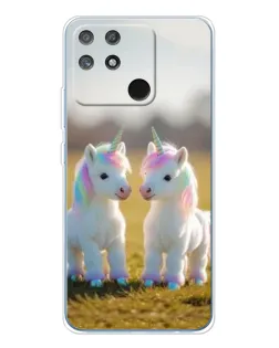 Чехол для Realme NARZO 80 Lite 4G с картинкой «Пара единорогов»