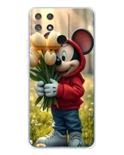 Чехол для Realme NARZO 80 Lite 4G с картинкой «Микки с тюльпанами»
