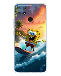 Чехол для Realme NARZO 80 Lite 4G с картинкой «Губка Боб серфингист»