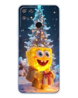 Чехол для Realme NARZO 80 Lite 4G с картинкой «Рождественский Спанч Боб»
