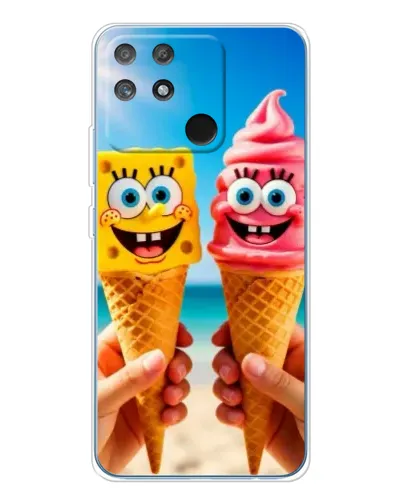 Чехол для Realme NARZO 80 Lite 4G с картинкой «Спанч Боб мороженое»