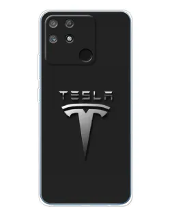 Чехол для Realme NARZO 80 Lite 4G с картинкой «Стальной логотип Tesla»