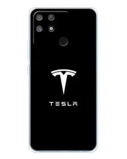 Чехол для Realme NARZO 80 Lite 4G с картинкой «Tesla White Logo»