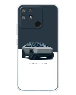 Чехол для Realme NARZO 80 Lite 4G с картинкой «Серебристый Cybertruck Tesla»
