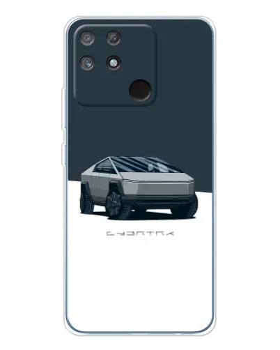 Чехол для Realme NARZO 80 Lite 4G с картинкой «Серебристый Cybertruck Tesla»