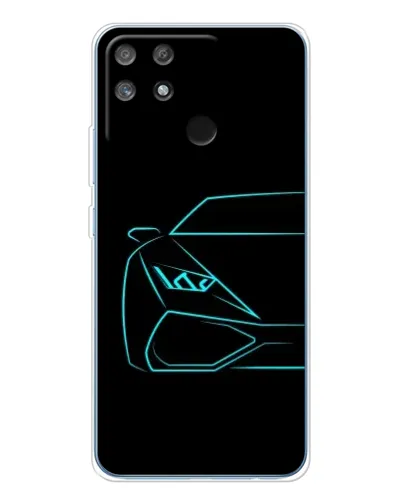 Чохол для Realme NARZO 80 Lite 4G з картинкою «Блакитний силует Lamborghini»