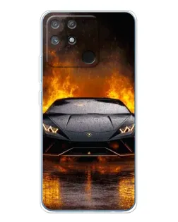 Чохол для Realme NARZO 80 Lite 4G з картинкою «Lamborghini у вогні»