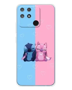 Чехол для Realme NARZO 80 Lite 4G с картинкой «Stitch и Angel Love»