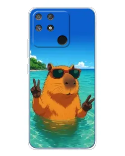 Чехол для Realme NARZO 80 Lite 4G с картинкой «Морская капибара»