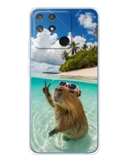 Чехол для Realme NARZO 80 Lite 4G с картинкой «Капибара на море»