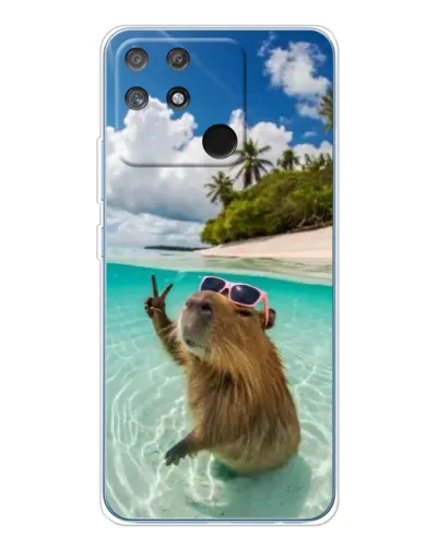 Чехол для Realme NARZO 80 Lite 4G с картинкой «Капибара на море» Чехол для Realme NARZO 80 Lite 4G с картинкой «Капибара на море»