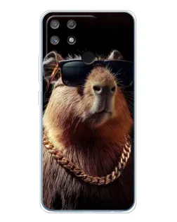 Чехол для Realme NARZO 80 Lite 4G с картинкой «Капибара золотая цепь»