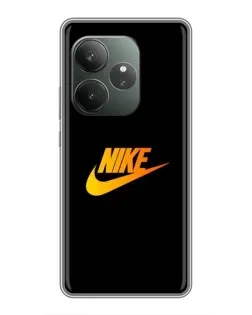 Чехол для Realme Narzo 90 с картинкой «Золотой логотип Nike»