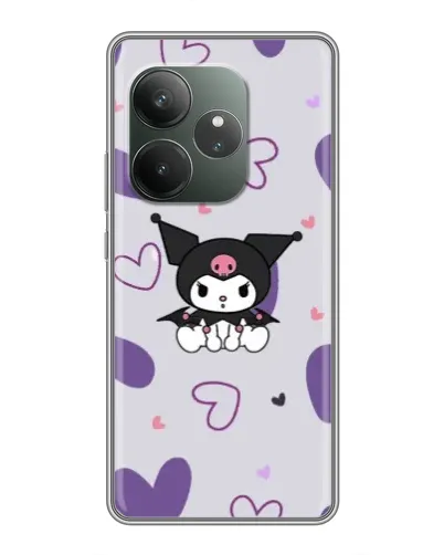 Чехол для Realme Narzo 90 с картинкой «Kuromi и лавандовые сердца»