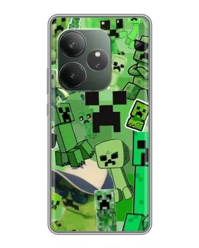 Чехол для Realme Narzo 90 с картинкой «Криперы Minecraft»