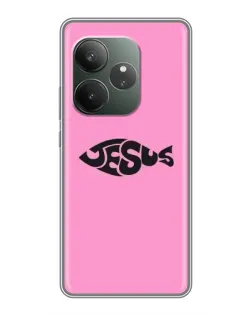 Чехол для Realme Narzo 90 с картинкой «Розовый символ  Jesus»