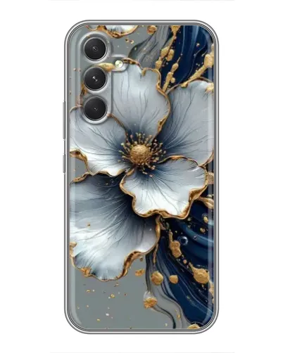 Чехол для Realme Narzo 90X с картинкой «Белый цветок и золотой флюид» Чехол для Realme Narzo 90X с картинкой «Белый цветок и золотой флюид»