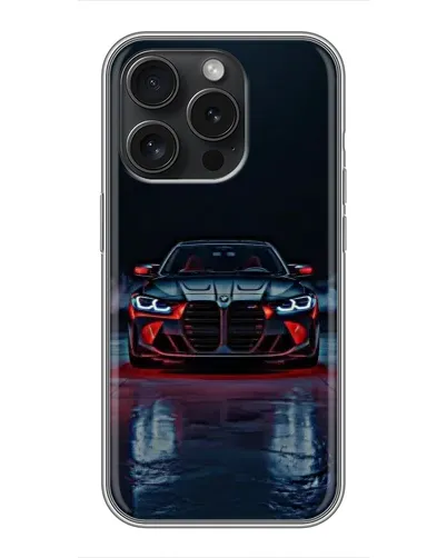 Чехол для Realme Narzo Power с картинкой «BMW на мокрой дороге»