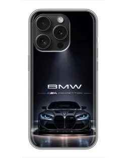 Чехол для Realme Narzo Power с картинкой «BMW сквозь ночной город»