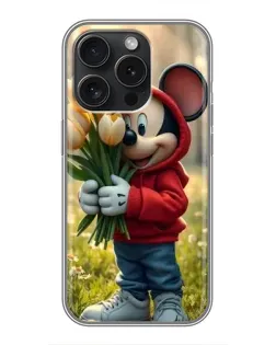 Чехол для Realme Narzo Power с картинкой «Микки с тюльпанами»