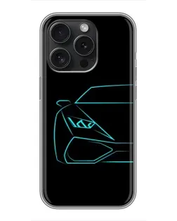 Чохол для Realme Narzo Power з картинкою «Блакитний силует Lamborghini»