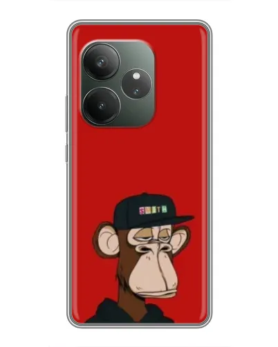 Чехол для RealMe Neo7 с картинкой «Bored Ape — красный фон»