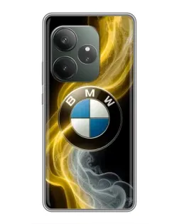 Чехол для RealMe Neo7 с картинкой «Золотистый дым BMW»