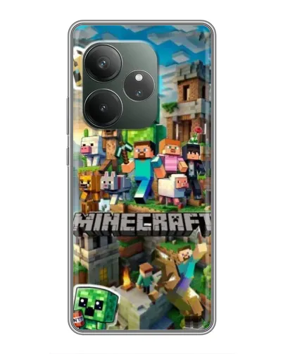 Чехол для RealMe Neo7 с картинкой «Замок Minecraft»