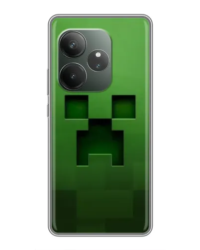 Чехол для RealMe Neo7 с картинкой «Крипер микро-дизайн»