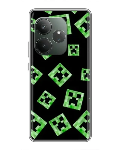 Чехол для RealMe Neo7 с картинкой «Паттерн с криперами»
