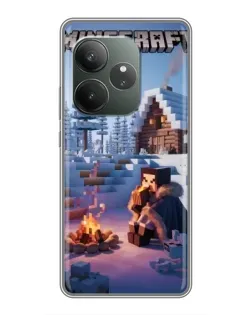 Чехол для RealMe Neo7 с картинкой «Зимний Minecraft»