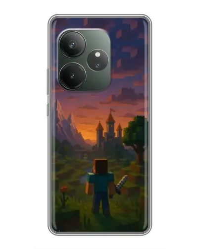Чехол для RealMe Neo7 с картинкой «Стив у башни»