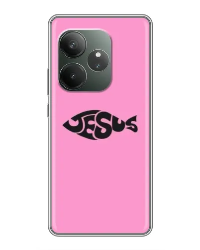 Чехол для RealMe Neo7 с картинкой «Розовый символ  Jesus»