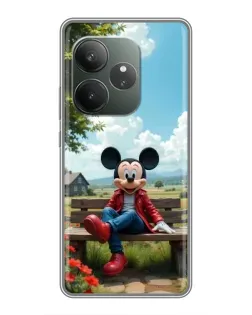 Чехол для RealMe Neo7 с картинкой «Микки на скамейке»