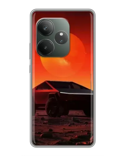 Чехол для RealMe Neo7 с картинкой «Cybertruck на Марсе»