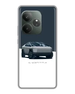 Чехол для RealMe Neo7 с картинкой «Серебристый Cybertruck Tesla»