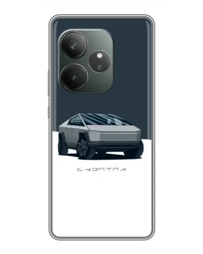 Чехол для RealMe Neo7 с картинкой «Серебристый Cybertruck Tesla»