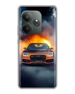 Чохол для RealMe Neo7 з картинкою «Audi у вогняному диму»