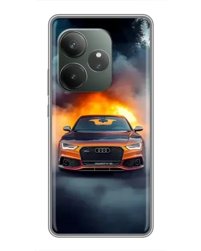 Чохол для RealMe Neo7 з картинкою «Audi у вогняному диму»