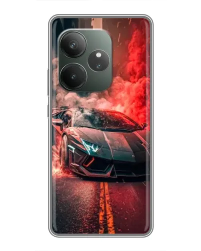 Чехол для RealMe Neo7 с картинкой «Lamborghini красный дым»