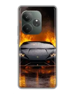 Чехол для RealMe Neo7 с картинкой «Lamborghini в огне»