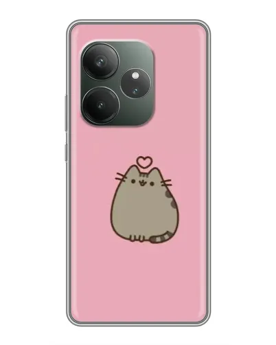 Чехол для RealMe Neo7 с картинкой «Pusheen сердце»