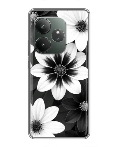 Чехол для RealMe Neo7 с картинкой «Монохромные астры»