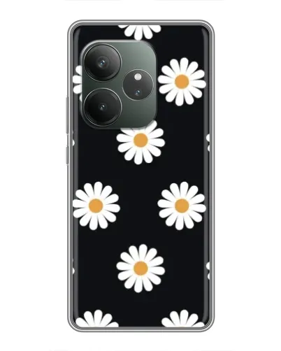 Чехол для RealMe Neo7 с картинкой «Ромашки на черном»