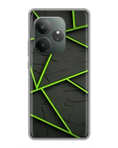 Чехол для RealMe Neo7 с картинкой «Зеленые геометрические линии»