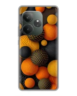 Чехол для RealMe Neo7 с картинкой «Объемные оранжевые сферы»