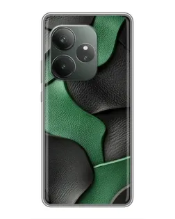 Чехол для RealMe Neo7 с картинкой «Зеленые кожаные волны»